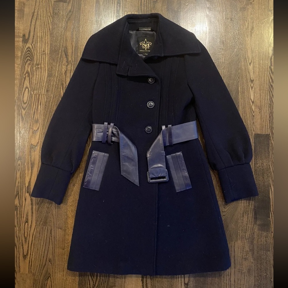 Women’s MACKAGE Wool Cashmere Belted Pea Coat